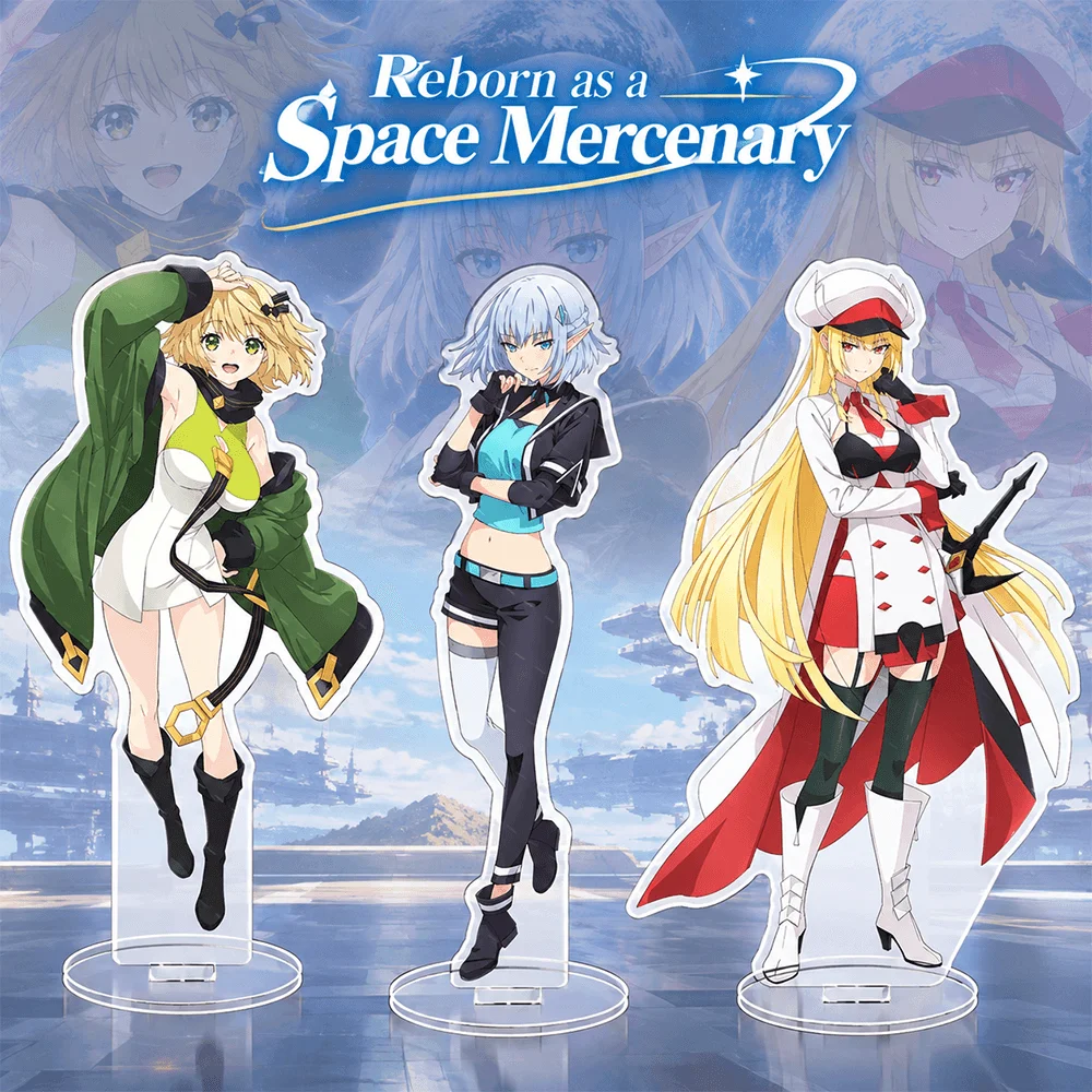 Reborn as a Space Mercenary Elma 15cm Acrylic Stand Keychain Anime Figure Desk Decor Toy Collectible Fan Gift