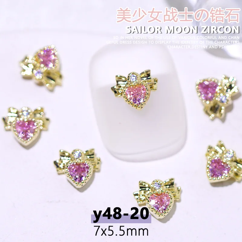 5Pcs/Lot 2022 New Net Red Water Ice Moon Nails Diamond Sailor Moon Nail Jewelry Diamond Wholesale Zircon Small Accessories