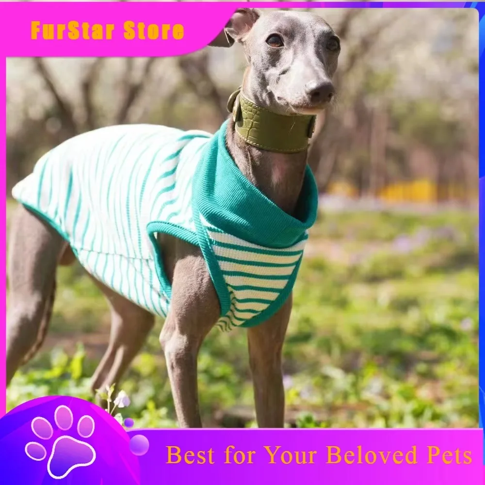 FurStarNew Pet Vest Cotton Stretch Striped Summer Vest Italian Small Greyhound Whibbit Big Greyhound