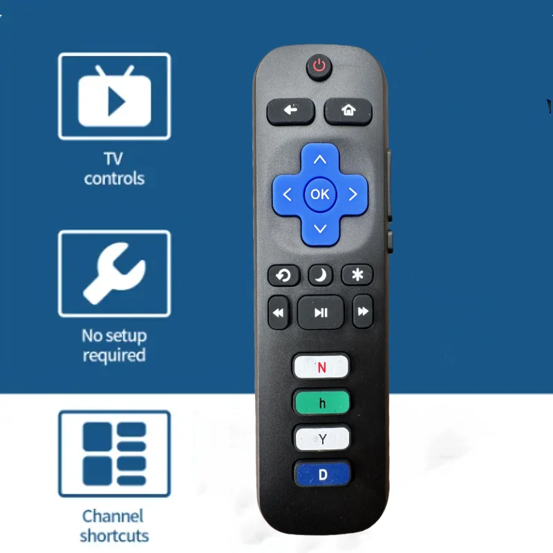 RC280A Replacement Remote Control Only for Roku TV for TCL Roku/Hisense Roku/Onn Roku/Philips Roku TVs(Not for Stick and Box)
