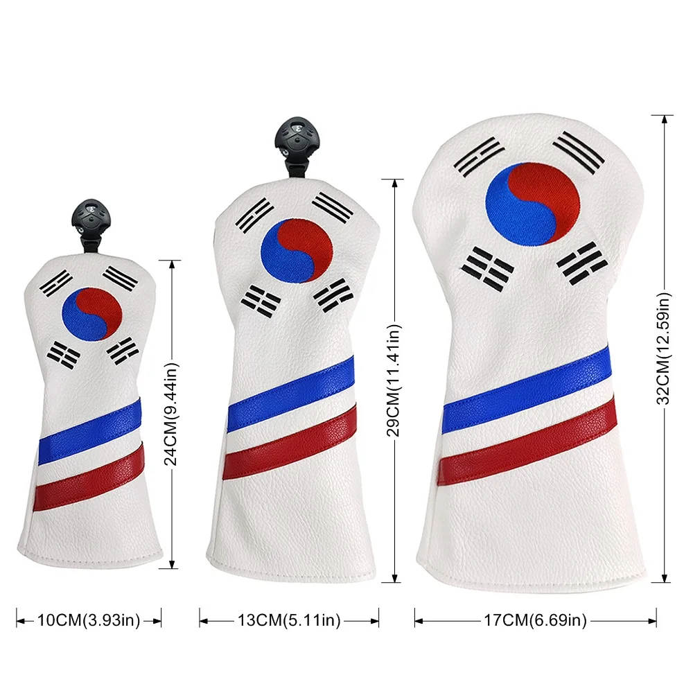Korea Patriotic Golf Head Covers Set - Iron Driver Fairway Hybrid Club Headcovers with Unique Design view 2