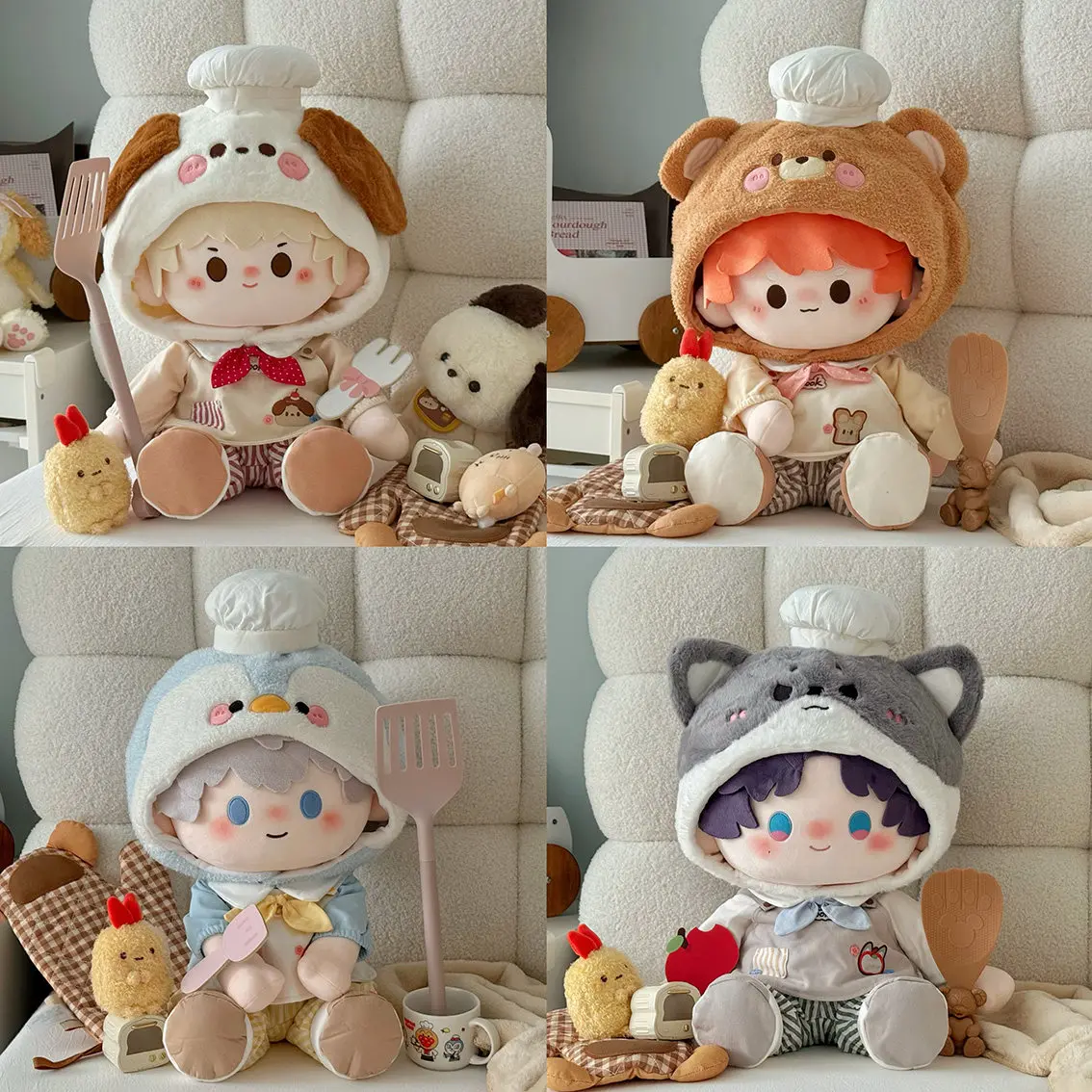 Disponibile Abbigliamento per Bambole da 40cm, Completo Cartoon con Tema Pasticceria, Pinguino, Orso, Lupo, per Peluche e Giocattoli Anime, Regalo per Bambini