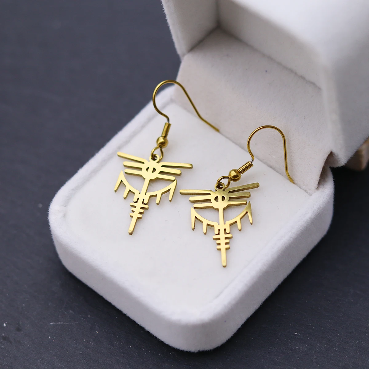 Chandler Stainless Steel Geometric Symbol Dangle Earrings, Chic Gift for Women Daily & Party Wear