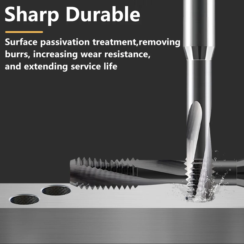 1PCS Solid Carbide DIN Standard Extended Internal Coolant Spiral Fluted Tap for CNC Threading For Aluminum/Steel For Blind Hole