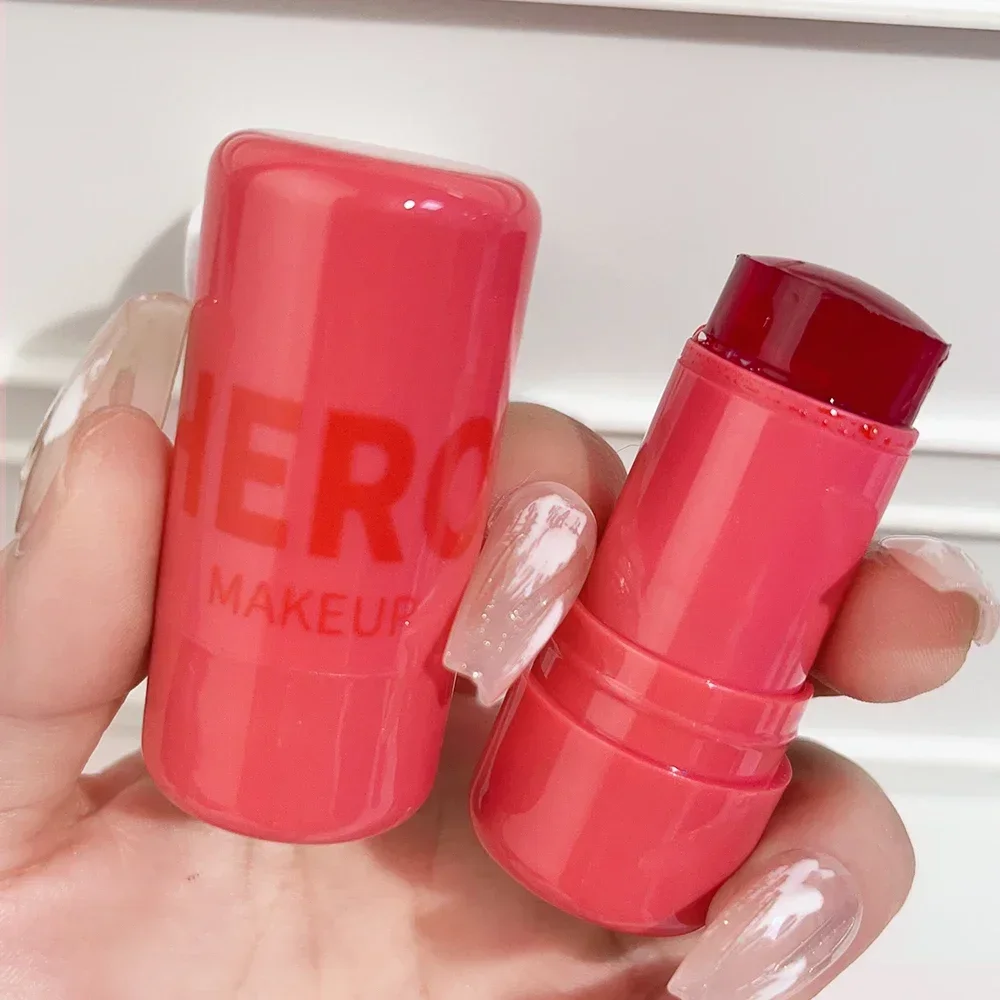 4 Farben Gelee Saft Wange erröten feuchtigkeit spendende Rouge Lippenstift Stick dauerhaft wässrig aufhellen Rouge Wange Gesichts kontur Make-up