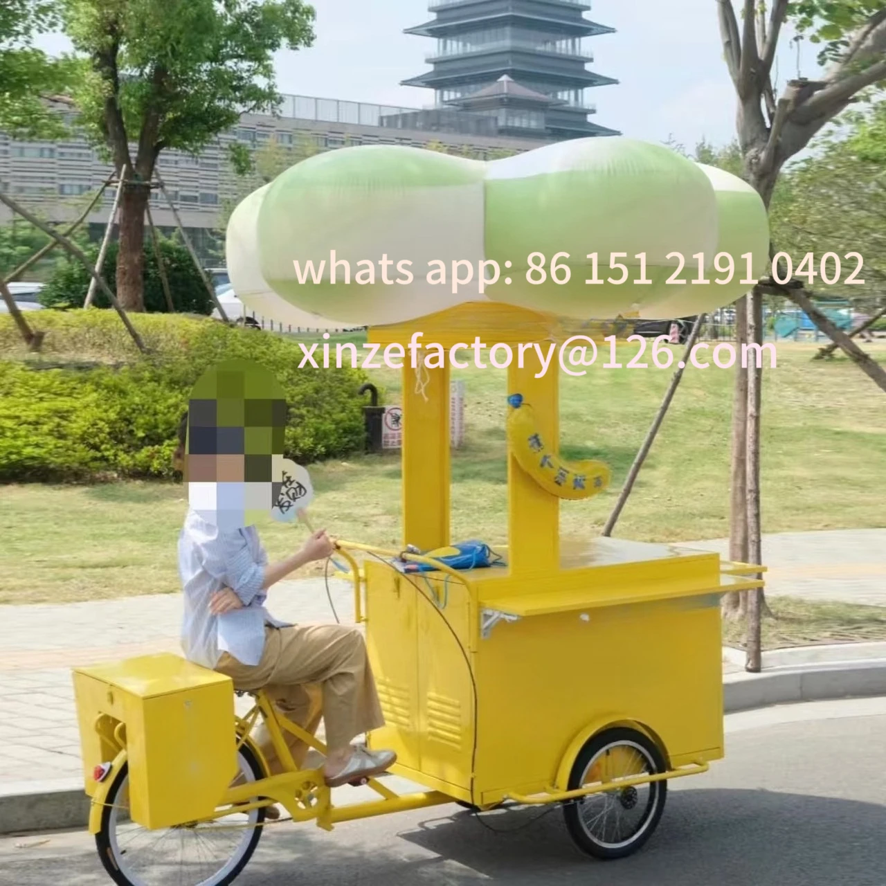 Customizable night market upside down donkey stall tricycle coffee milk tea dining car ice cream promotion mobile display cart view 5
