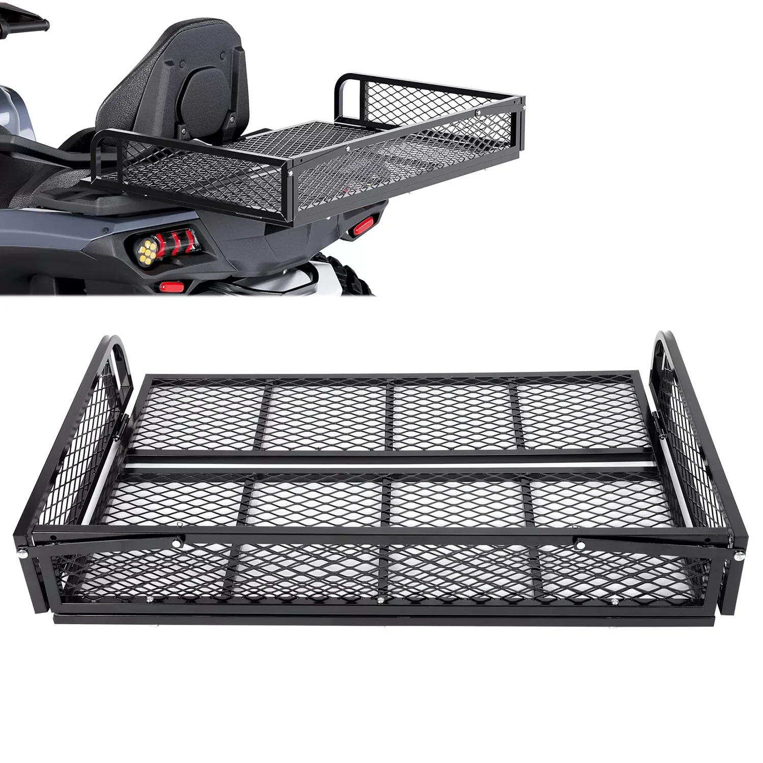Rear Cargo Basket Universal Storage Rack Goods Mesh Rack for ATV UTV Polaris