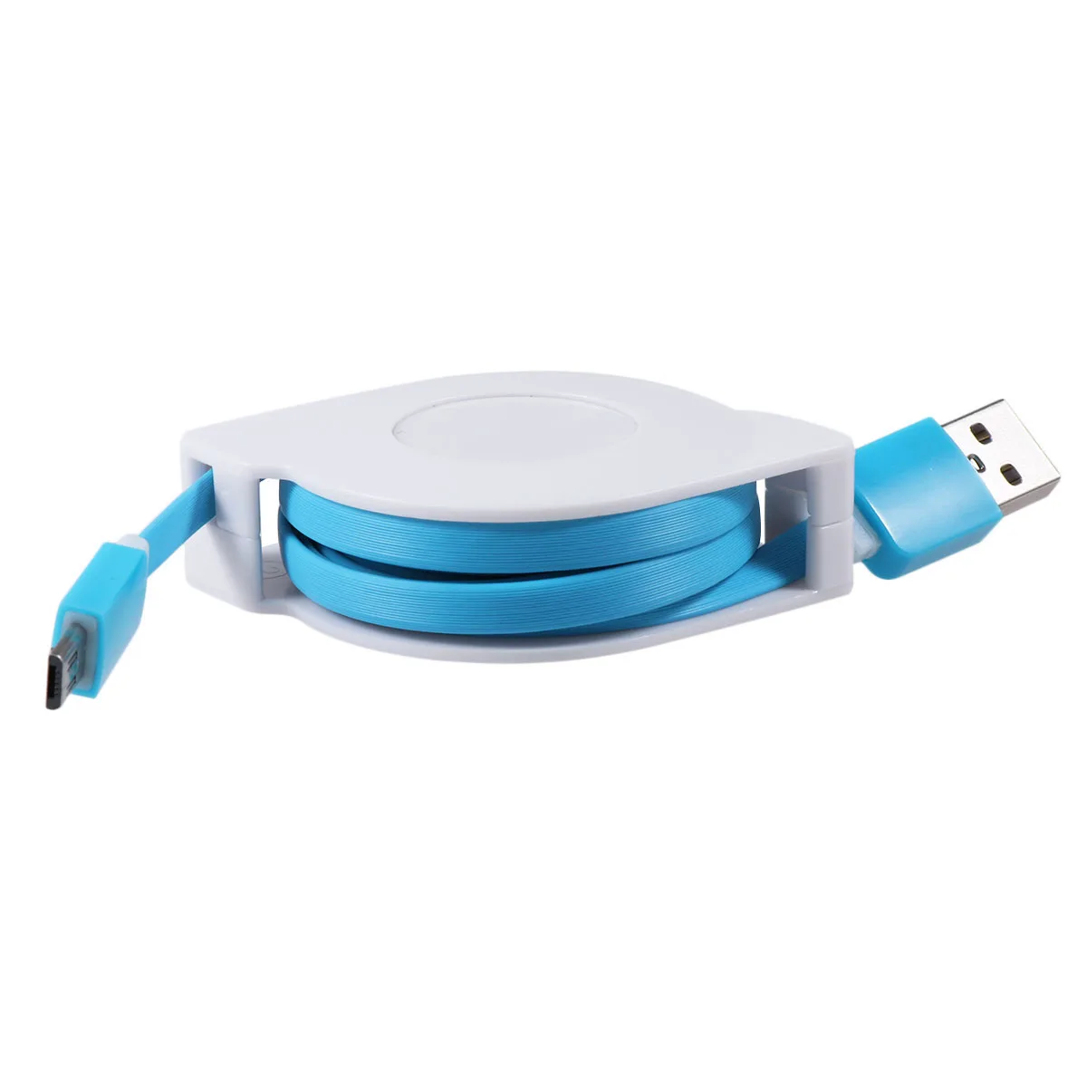 2M Retractable Usb Charging Cable Fast Charge Cord For Phone Data Sync Cable Portable Cord Blue Compatible With Mobile