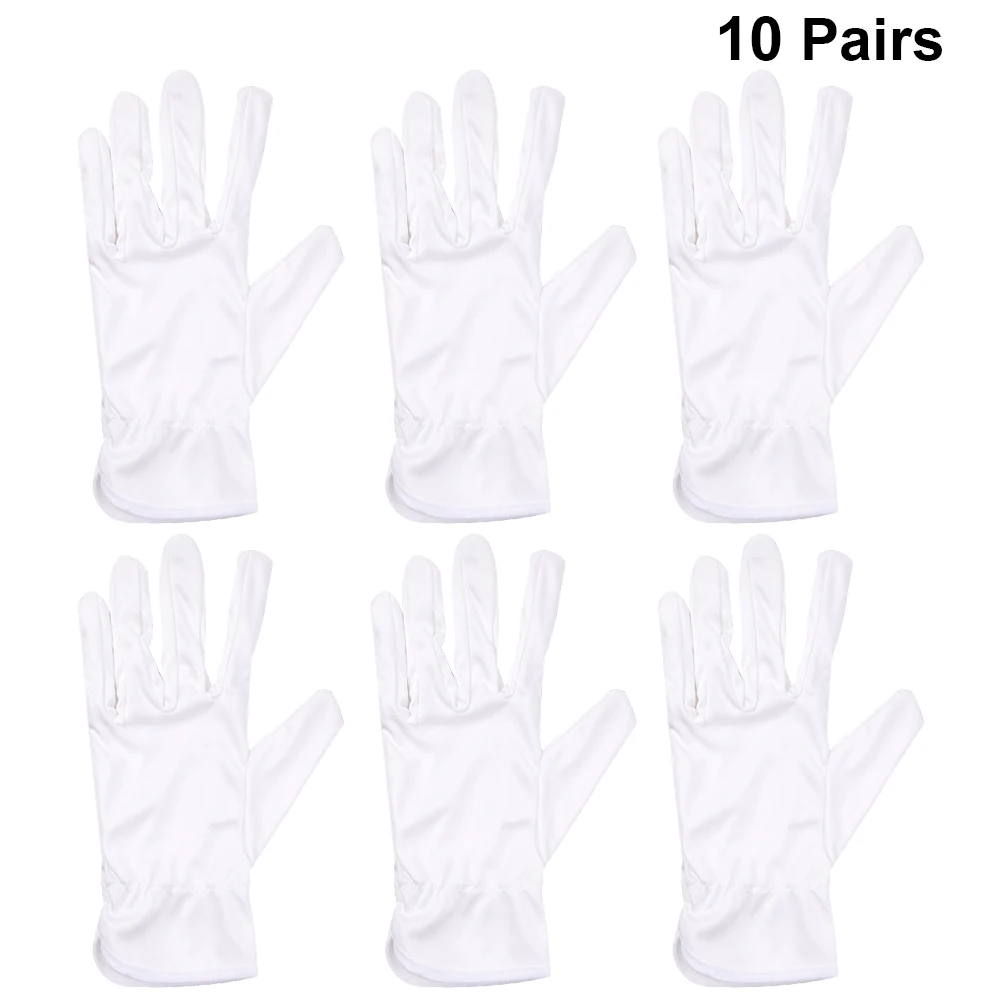 

10 Pair Warm Gloves Dust-free Fiber Safety Work Moisturizing Protective White Industrial