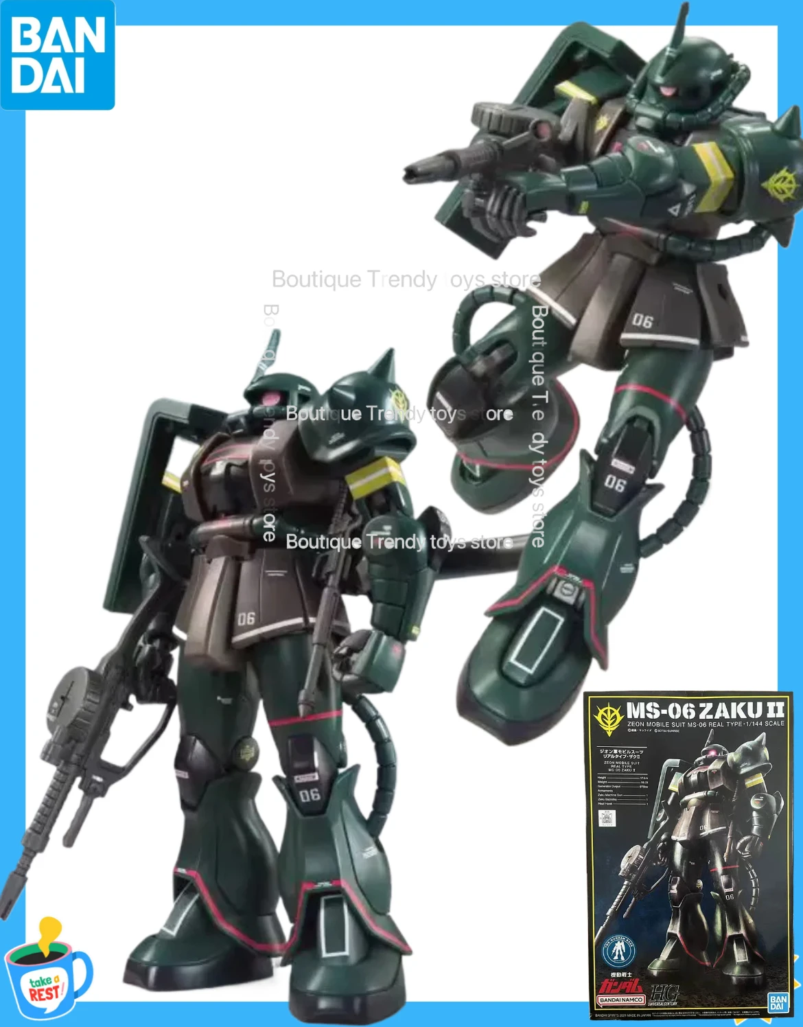 

Оригинальная сборная модель Bandai HG MS-06 ZAKU II [21ST CENTURY REAL TYPE] GUNDAM LIMITED, аниме-фигурка, игрушка, подарок для детей и мальчиков