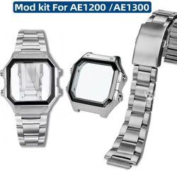 Ae1200 fashion Accessories For Casio Case Kit Modified Metal AE-1200 Ae-1300 Bezel Glass Strap Ring Stainless Steel Watch Band