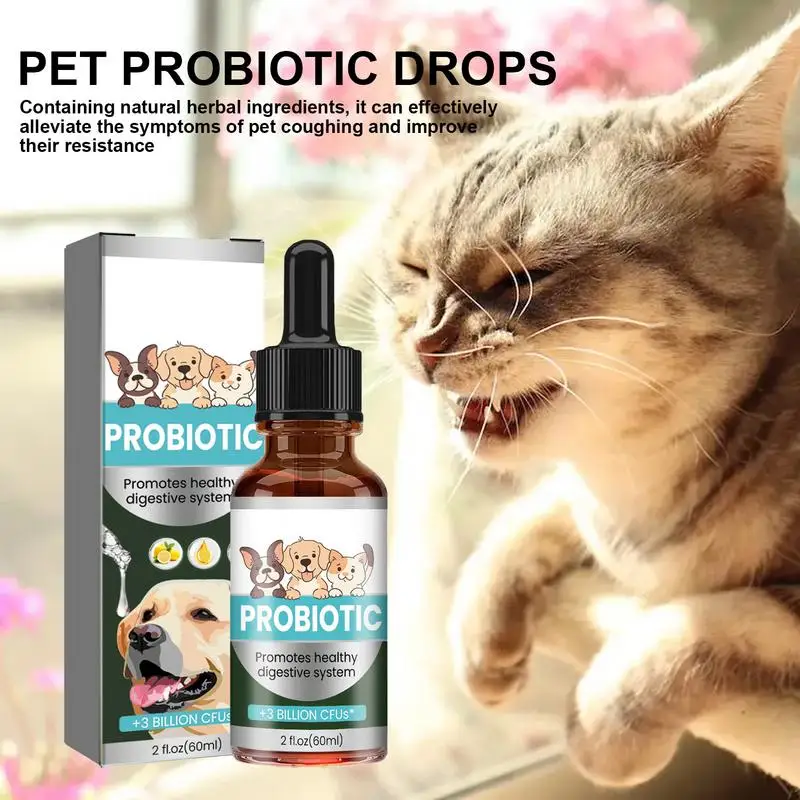 Pet Probiotic Drops For Relief Of Physical Discomfort Oral Bad Breath In Cats And Dogs 60ml Pet Care Solution Pet Probiotics