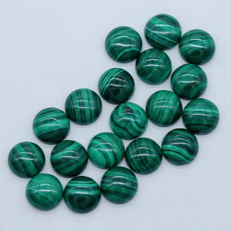 20Pcs Factory Price Wholesale 3-10mm Round Cut Malachite Stone for DIY Jewelry