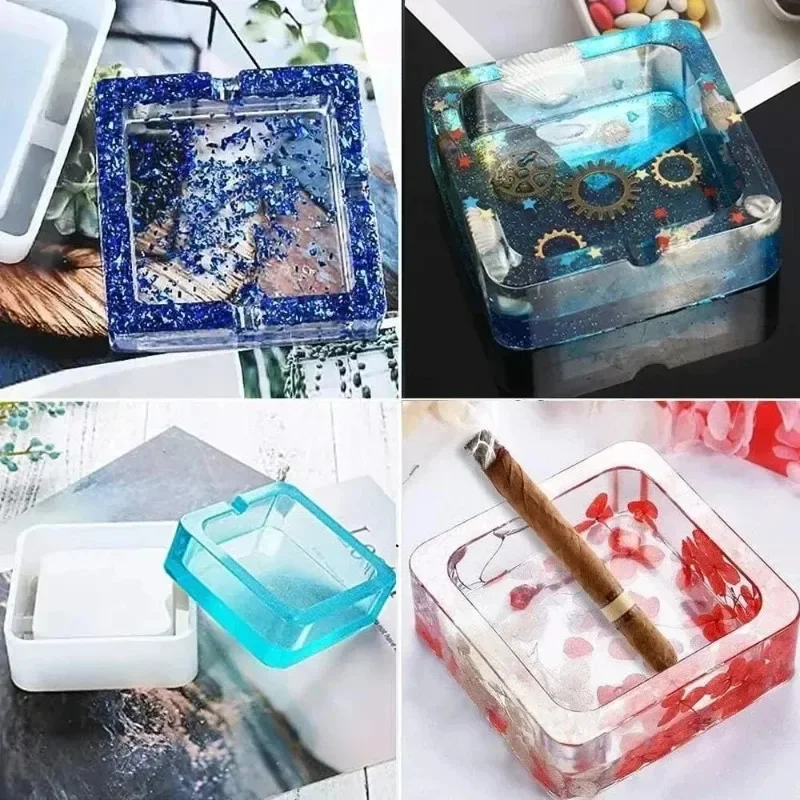 Latest Models DIY Resin UV Crystal Epoxy Heart & Square Silicone Mold Set for Crafting Unique Home Decor And Ashtrays