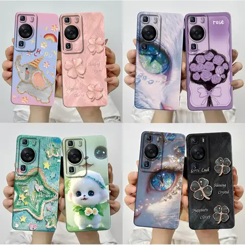 For Huawei P60 P60 Pro P60 Art Case Pretty Butterfly Flowers Liquid Silicone Durable Back Cover For HuaweiP60 P60Pro Coque Funda