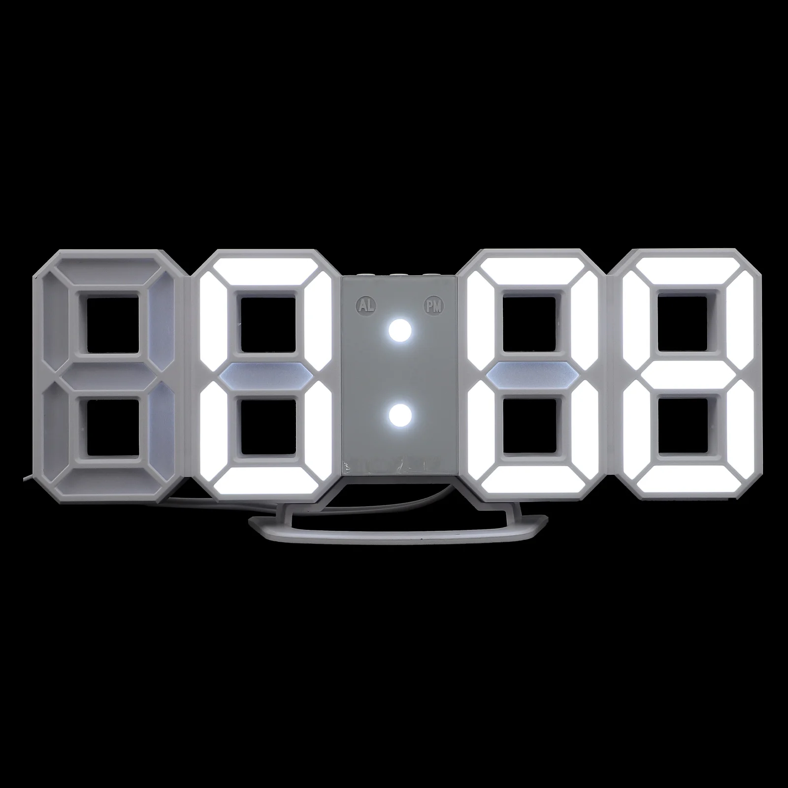 

LED Wall Silent Home Decoration USB Powered Hanging Clock Plastic Material Large Display Digital Clock for Living Room Dorm