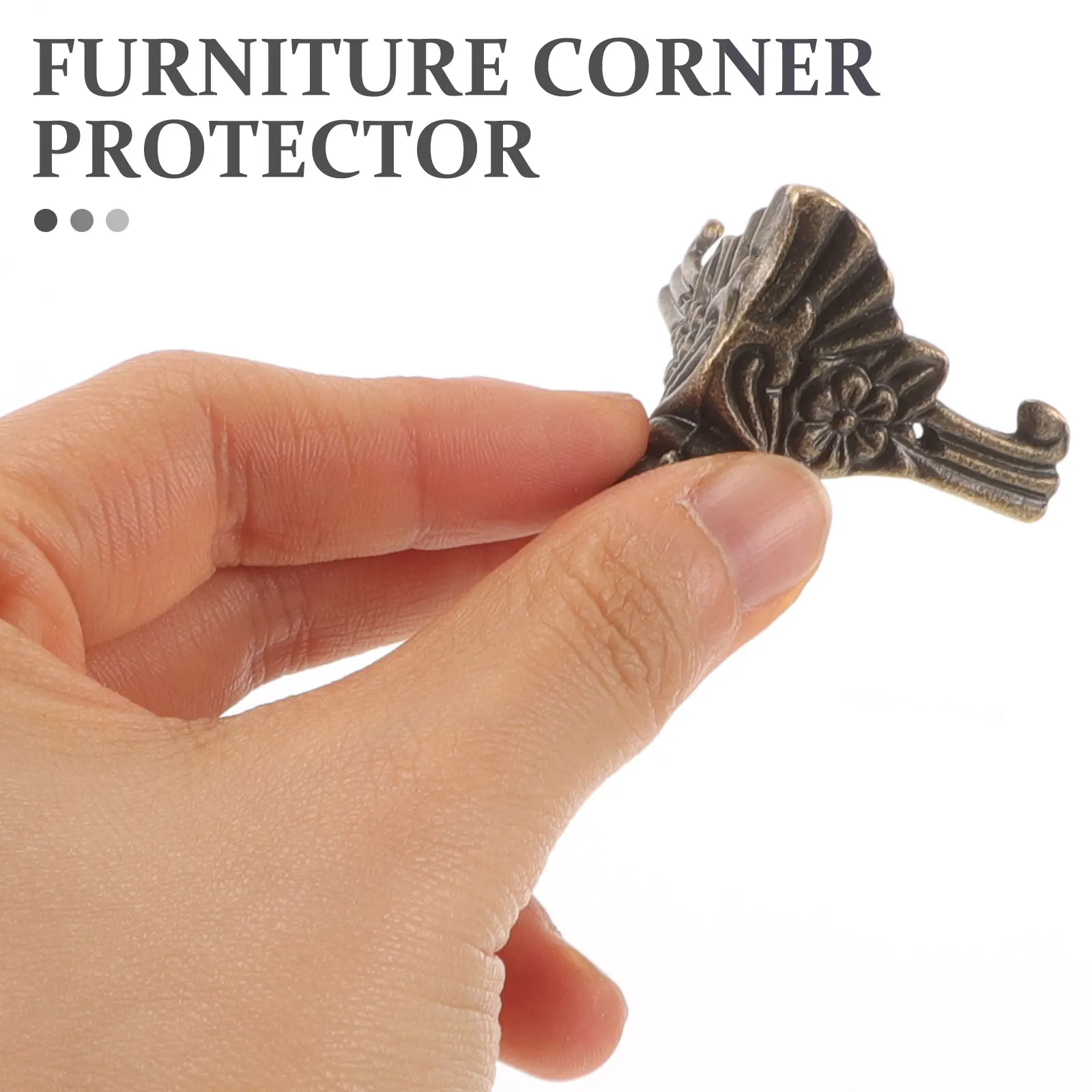

8pcs Decorative Feet Furniture Legs Metal Box Corners Wood Case Protectors Jewelry Hardware Golden Color Durable Easy