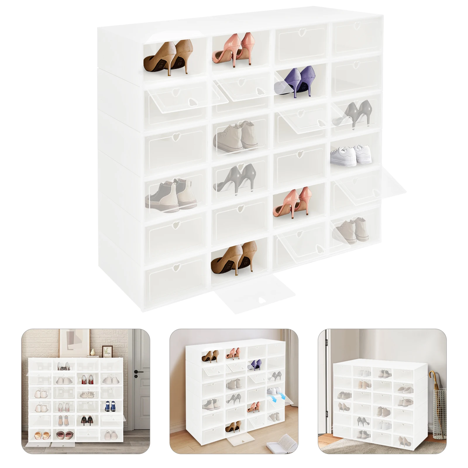 Sneaker Case - 24Pcs Shoe Storage Box 13 Inch