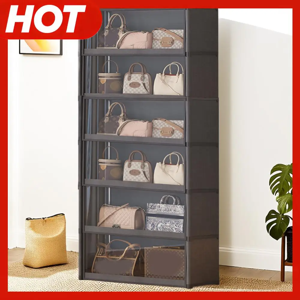 

7 Tiers Shoe Rack Organizer with Lid Shoe Storage Cabinet with Clear Flip Door Storage Cabinet for Bags Books Clothes