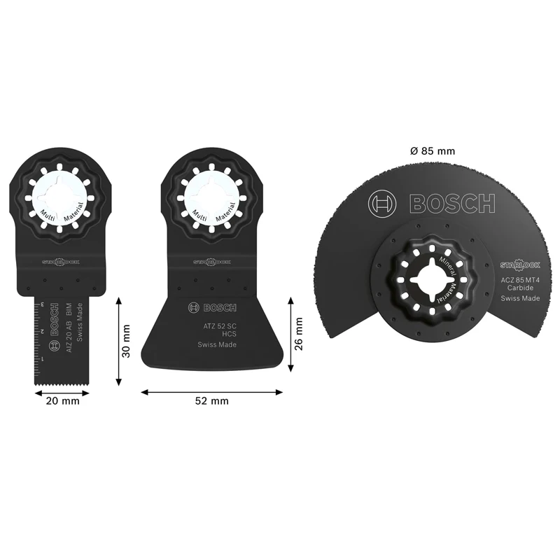 BOSCH 2608669332 Starlock Saw Blade Set For Tiles 3-Piece Professional Accessory Multicutters Sturdy Durable