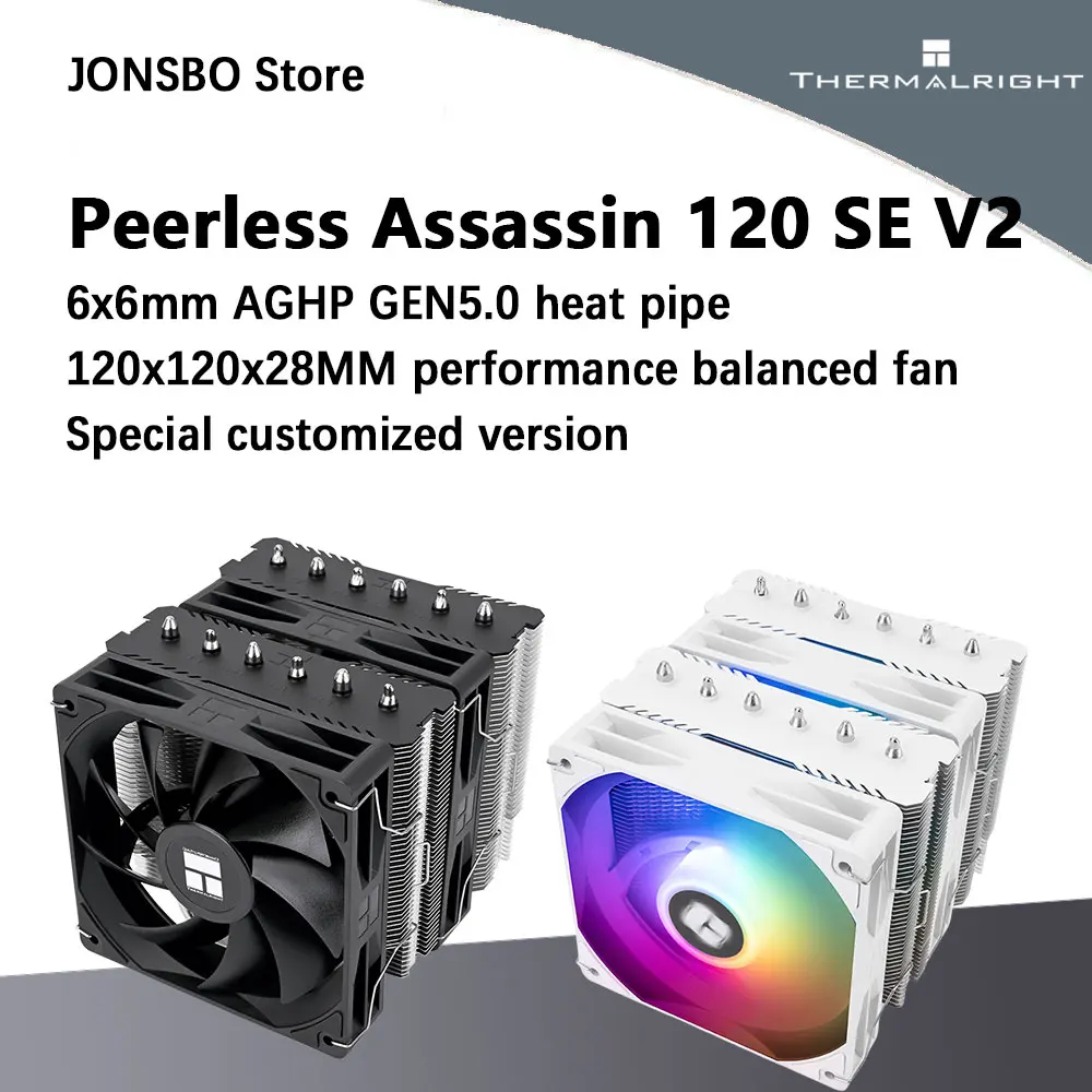 

Thermalright Peerless Assassin 120 SE V2 Радиатор воздушного охлаждения корпуса компьютера, с вентилятором 120x120x28 мм/поддержкой LGA1851/1700/AM5/AM4