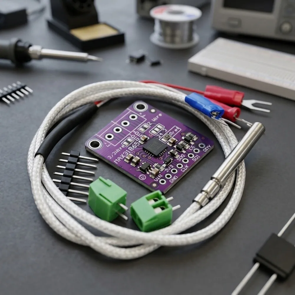 For Compact Electronic Builds Black MAX31865 Module Reliable Thermal Monitoring Temperature Sensor PT100 Converter