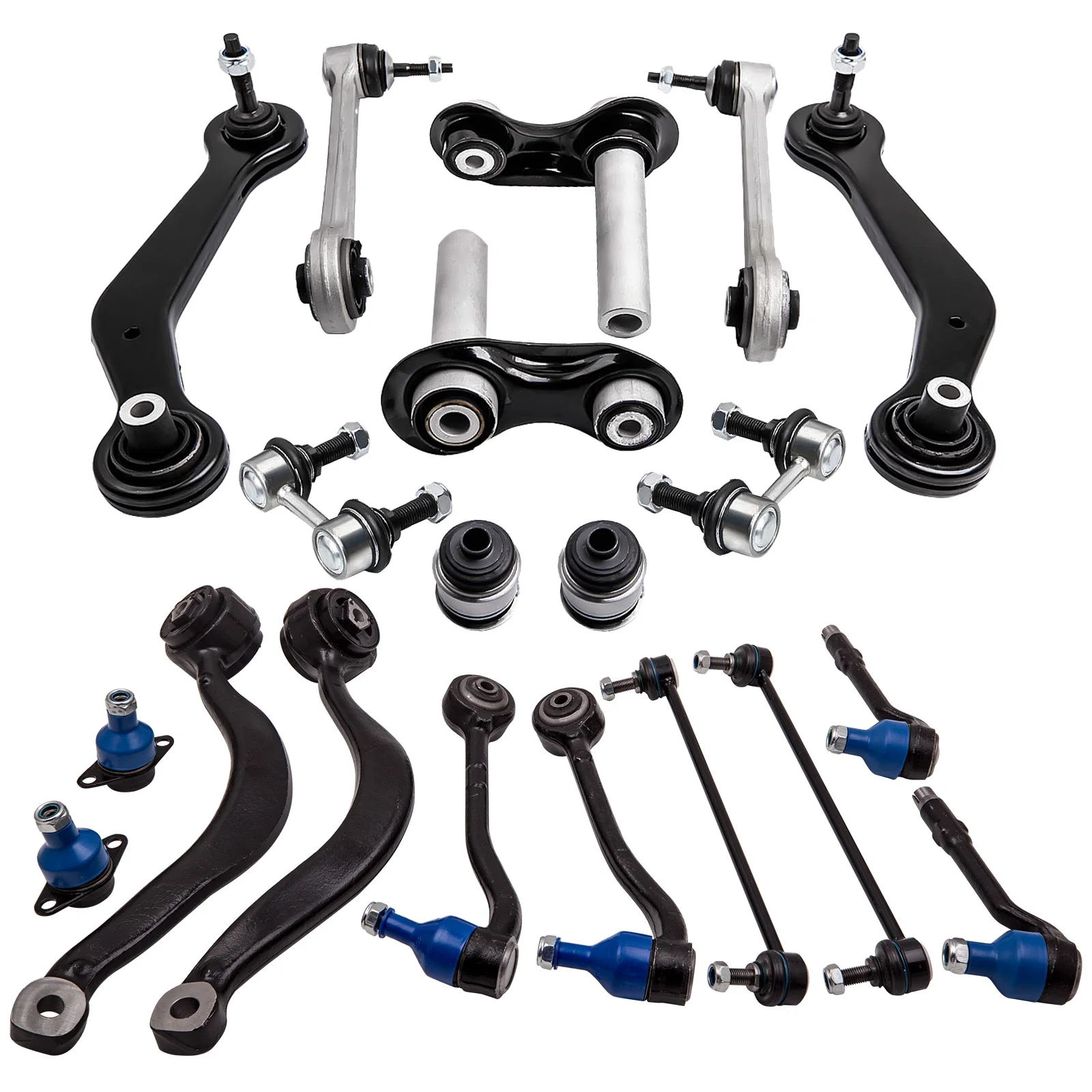 Front+Rear Control Arm Ball Joint Suspension Kit for BMW X5 2.5i 3.0i 4.4i 4.8is for E53 2000-2006 Front Lower 20pcs