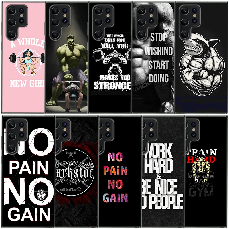 Bodybuilding Gym Fitness Muscles Clear Phone Case For Samsung Galaxy S20 S21 S23 FE S22 Plus S24 Ultra S10 S10E S9 S8 Soft Back