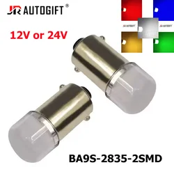 10PCS BA9S T4W 2835 Green 4300K LED Car Light Bulb Interior Car LED License Plate light 2LED 2835 2SMD DC12V/24V White Red Blue