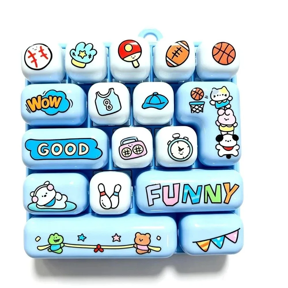 17-Key Decompression Button Transparent Dual-Tone Cute Design Mini Keyboard Pendant Simulation Keyboard Keyboard Keychain