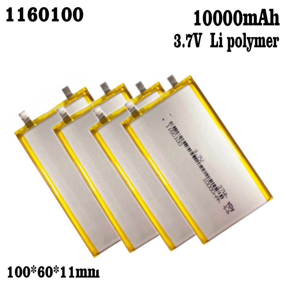 1-10pcs 1160100 battery 3.7V 10000mAh Lithium polymer Rechargeable Batteries For Tablet PC Power Bank MP4 Remplacement bateria