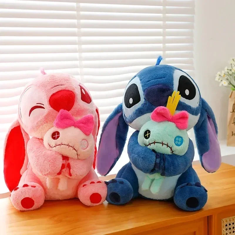 Disney 32/45cm Lilo and Stitch Plush Toys Anime Plushie Stich Dolls Kawaii Angel Scrump Pillow Stuffed Gift Kids Christmas