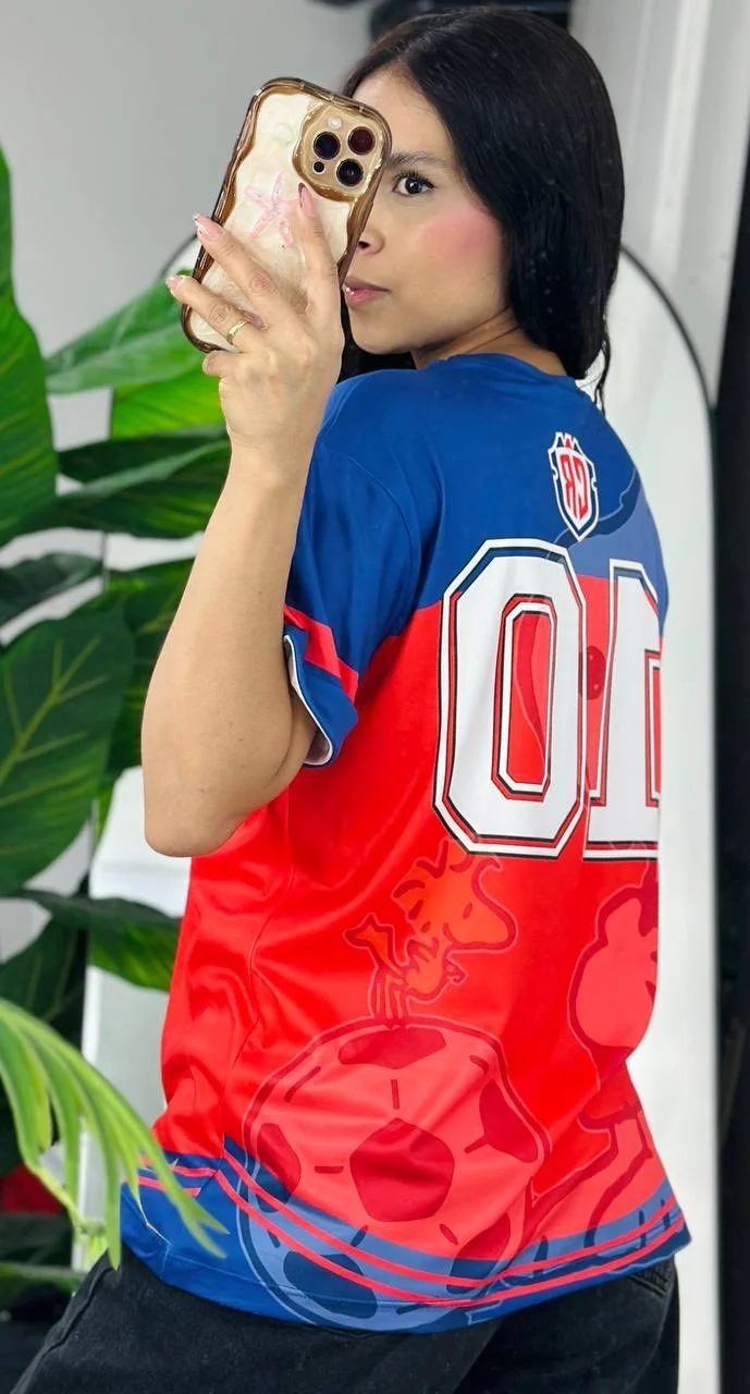 Potdemiel Brand Jersey Animation Snoopy Theme Summer Oversized T-shirt Adult T-shirt Family Matching2026