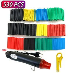 Shrinkable Heat Shrink Tube, Shrinking Wrap, Tubing Wire, Connect Cover, Proteção com 300W Hot Air Gun, 2:1, 127 PCs-530PCs