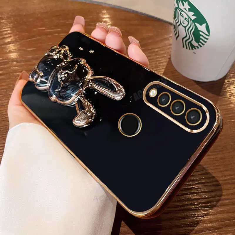 P30lite Luxury Rabbit Holder Case For Huawei P30 Lite P20 Pro P40 P Smart Plus 2019 Z Plating Silicone Stand Cover Honor 20s 20