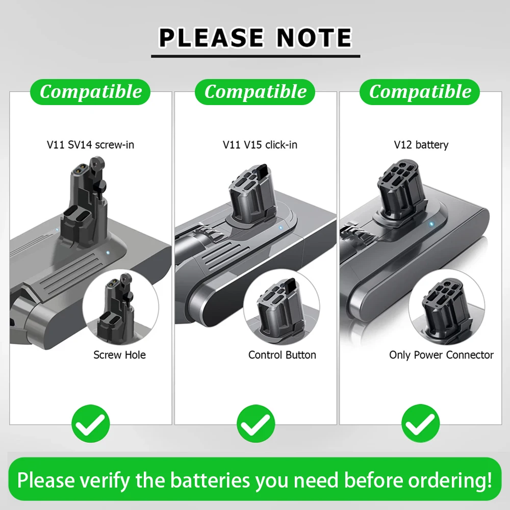 

25.2V Battery for Dyson V11 SV14 SV15 SV16 SV17 SV22 V12,V11 Absolute/V11 Animal/V11 Fluffy Vacuum Cleaner Rechargeable battery