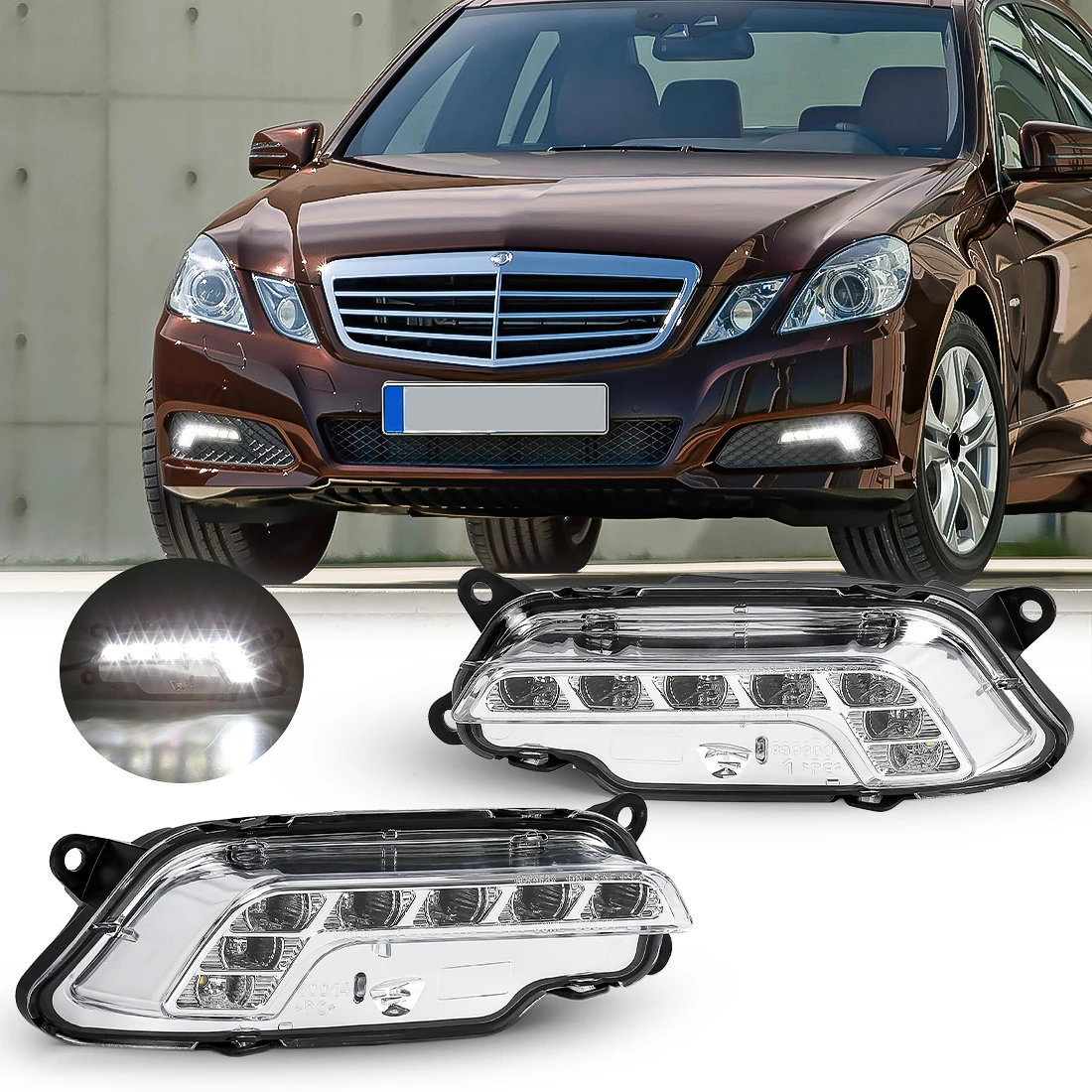 Per Mercedes Benz W212 E350 E550 E63 2010 2011 2012 2013 2014 2015 2016 luce di marcia diurna LED DRL lampada di guida faro 12V