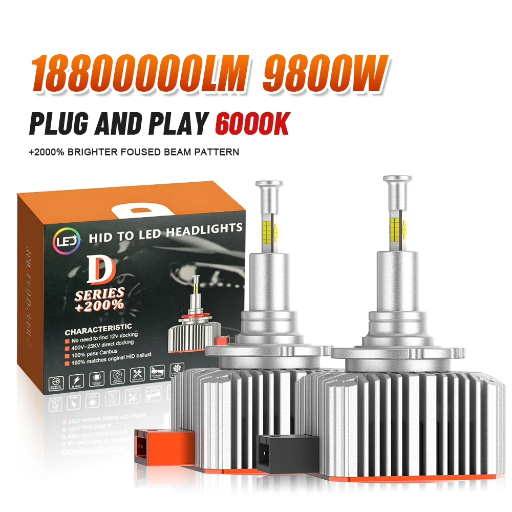 

2pc 360 Led D1S D3S D8S Headlight Canbus Bulbs CSP Led Super Bright D1R D3R D8R Car Bulb 24V 12V For Projector Lens