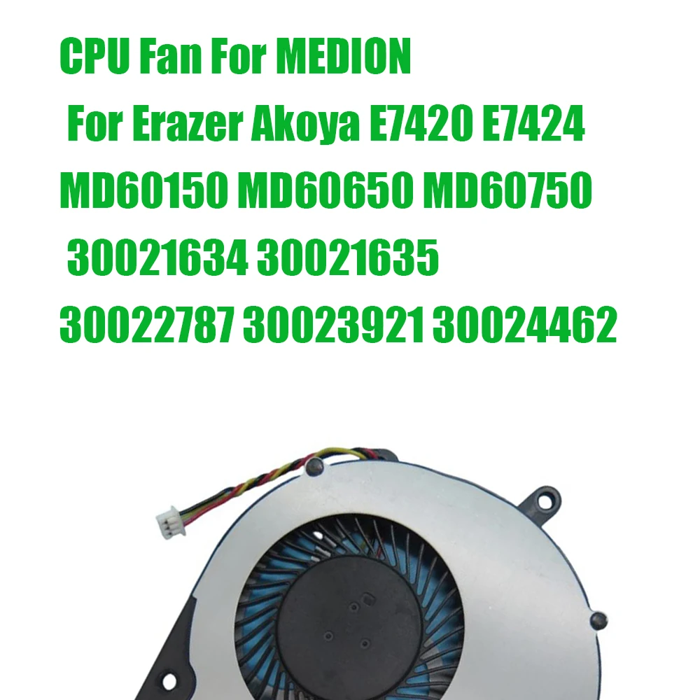 For MEDION For Erazer Akoya E7420 E7424 MD60150 MD60650 MD60750 30021634 30021635 30022787 30023921 30024462 5V CPU Fan