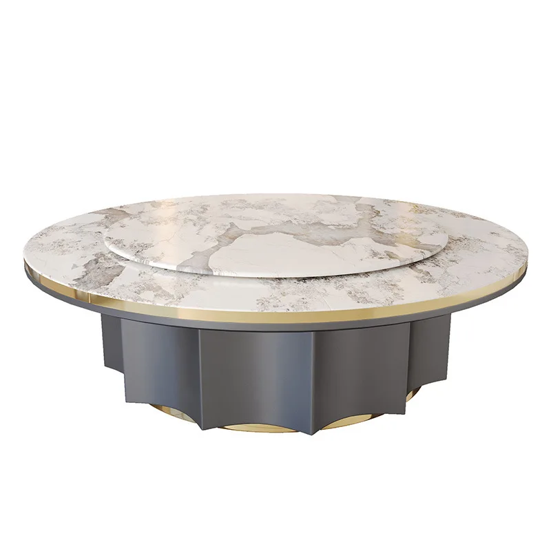 Hotel Grand Round Table Hotel Electric Slate Dining Table Box Commercial Club Villa Electric Turntable Table