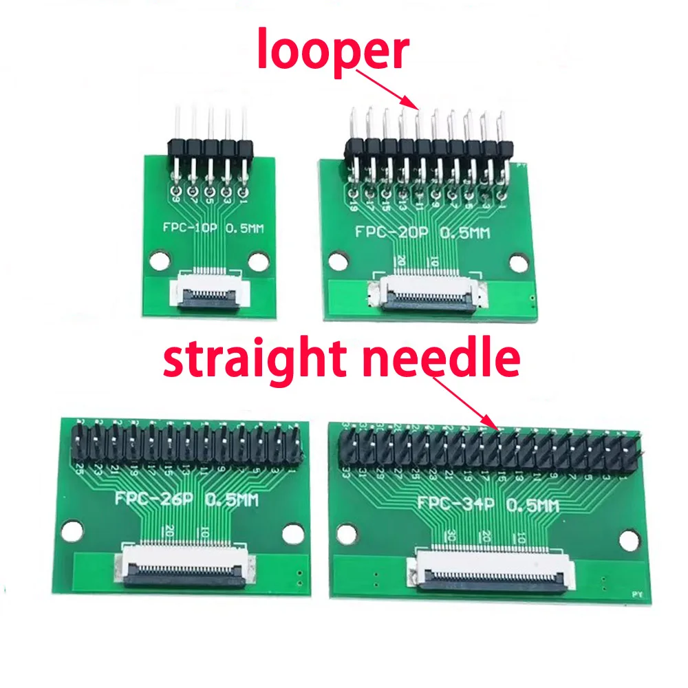 SMT Adapter for 0.5mm Channel Connector to 2.54mm FFC FPC Cable with 6P 8P 10P 12P 20P 24P-80P Pin/Hollow Board Soldering Board