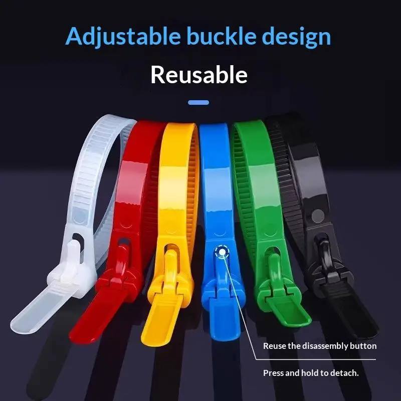 NEW SALE 100PCS Reusable Self-locking Plastic Nylon Cable Tie Slipknot Cable Organizer Cable Tidy Lock Strap Zip Ties Binder