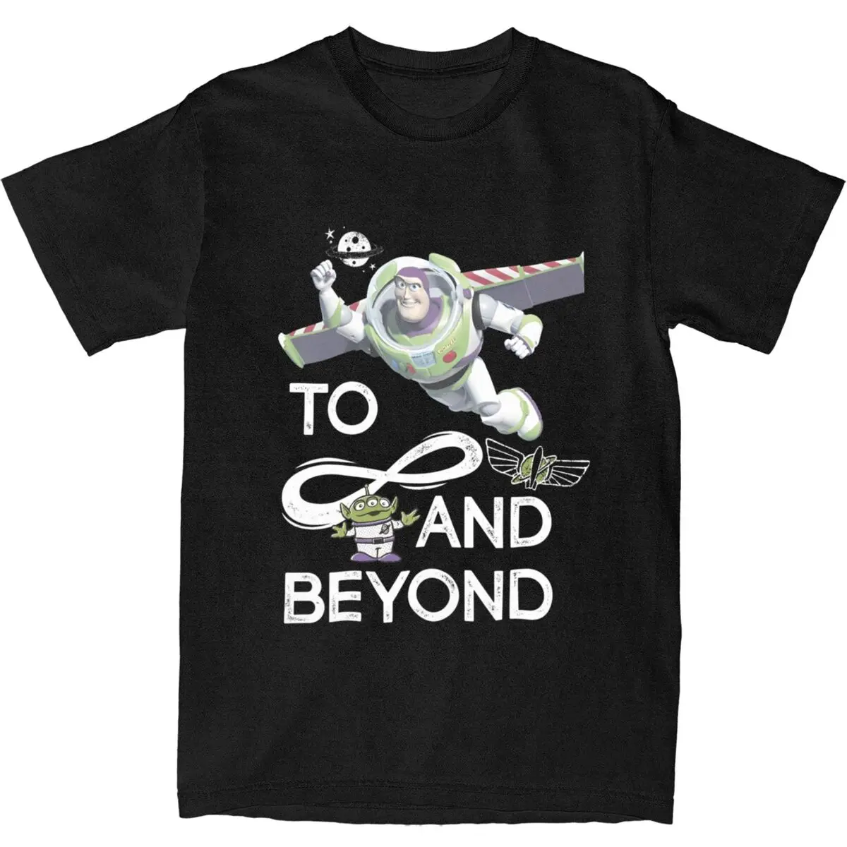 Pixar Toy Story Buzz & Alien To Infinity And Beyond T-Shirts 100% Cotton Top Tees Summer Vintage Short Sleeve T Shirt