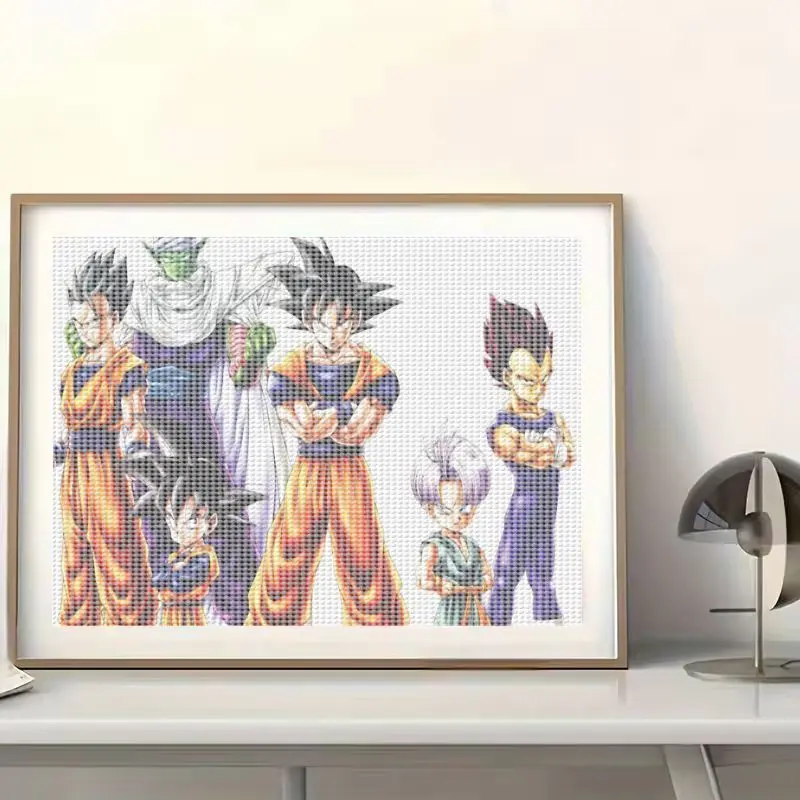 1 Kit de pintura de diamante 5D de taladro completo Dragon Ball Z, DIY Anime Manga Goku Vegeta Gohan personajes arte artesanal, 40x50CM Crys grandes