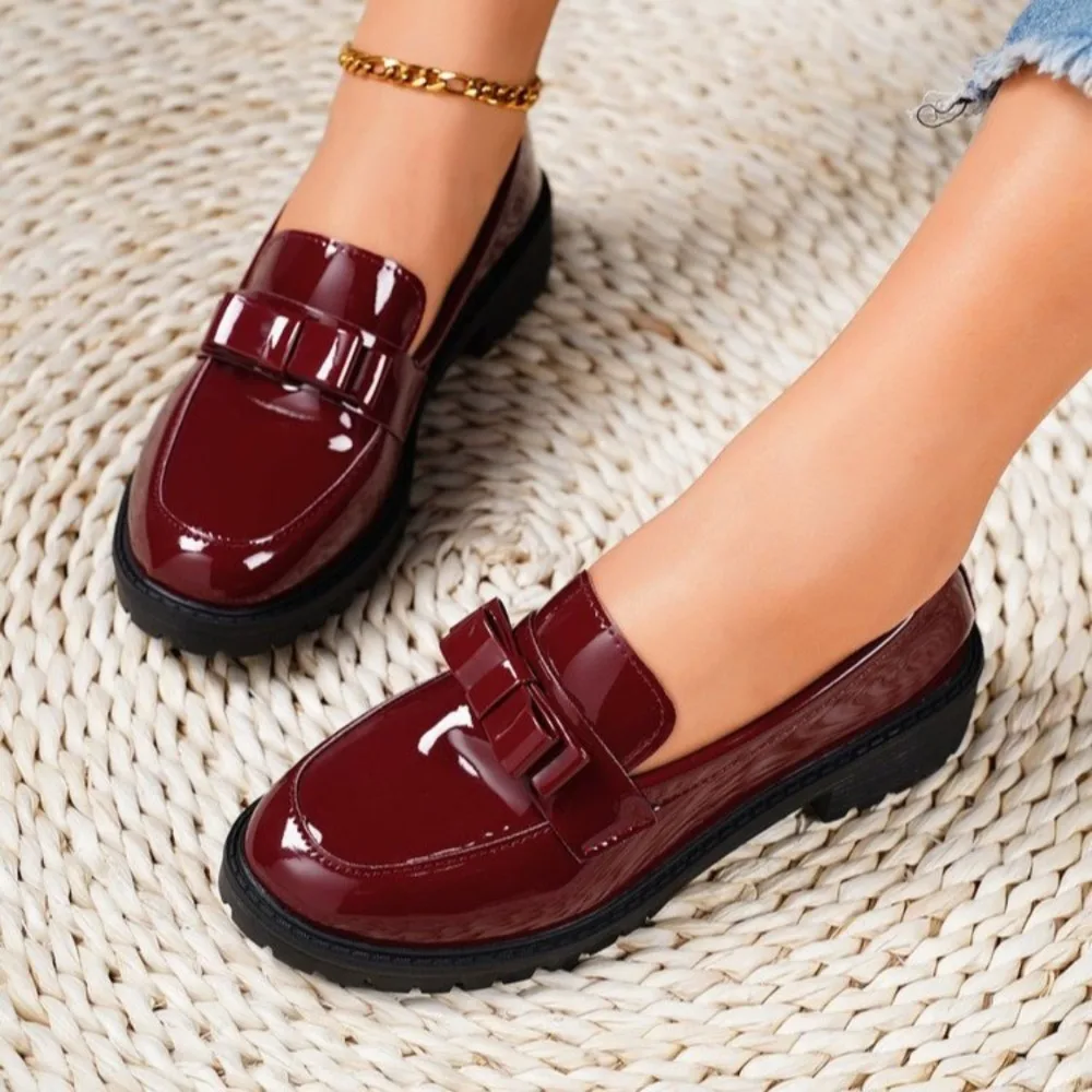 Designer Shoes Women Summer Vulcanize Patent Leather Shoes Women Loafers Mary Jane Shoes Outdoor Walking Woman Platform Loafers