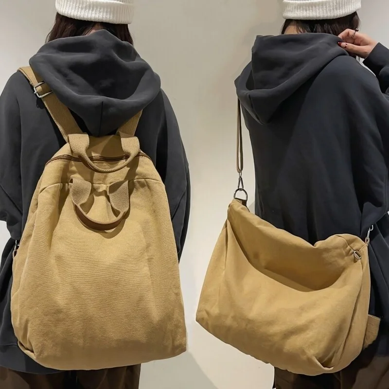 Multi-Functional Canvas Backpack Lightweight Commuter Single Shoulder Bag for Men And Women Suitable for University Students