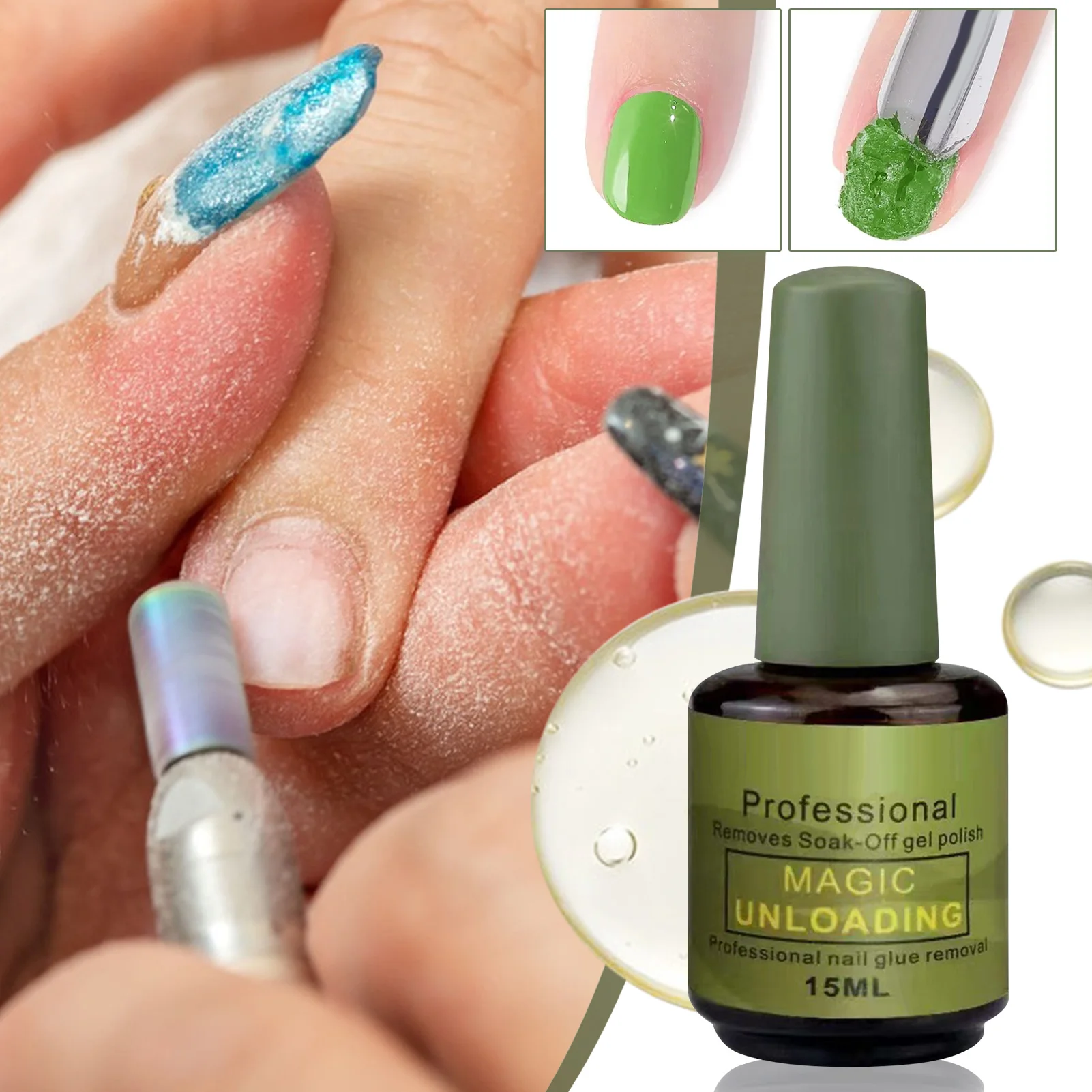 Removedor mágico de Gel para uñas, 1 piezas, 15ml, removedor de esmalte de uñas, Primer acrílico, desengrasante, laca