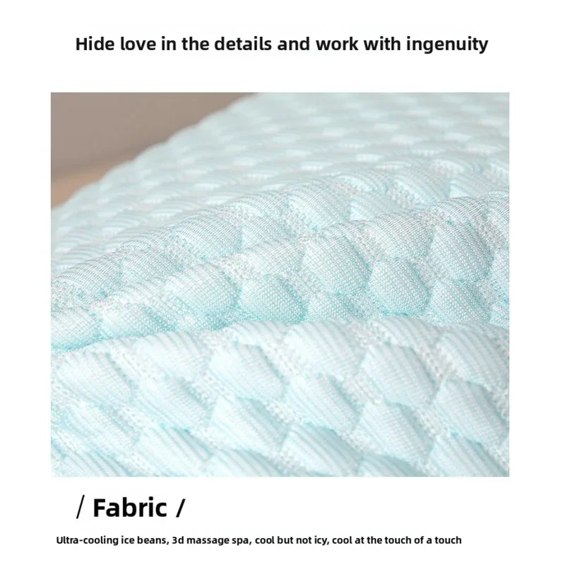 Washable Cooling Beads Pillow Core, Breathable Neck Protection Pillow Insert for Adults Student Dormitory Household Sleeping Use