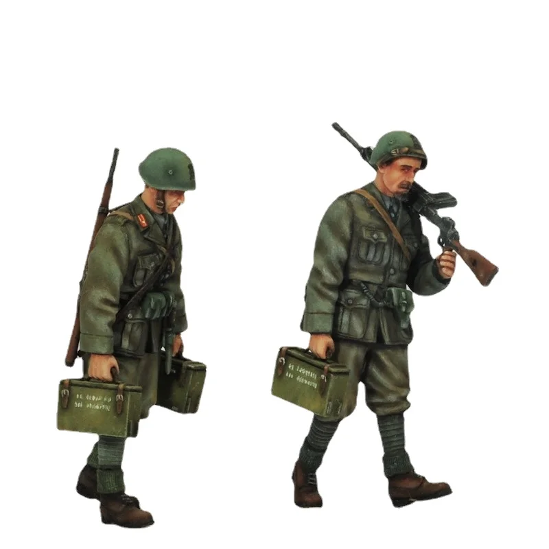 1/35 Schaal Hars Figuur Model Kit Geschiedenis Militaire Soldaat Marcheren 2 Personen Ongemonteerd En Ongeverfde Diy Speelgoed Model Collectie