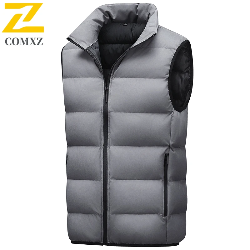 

2025 Men's Cotton Vest Trendy Versatile Plus Cotton Thick Cold Proof Warm Stand Up Collar Jacket Outdoor Casual Winter Down Vest